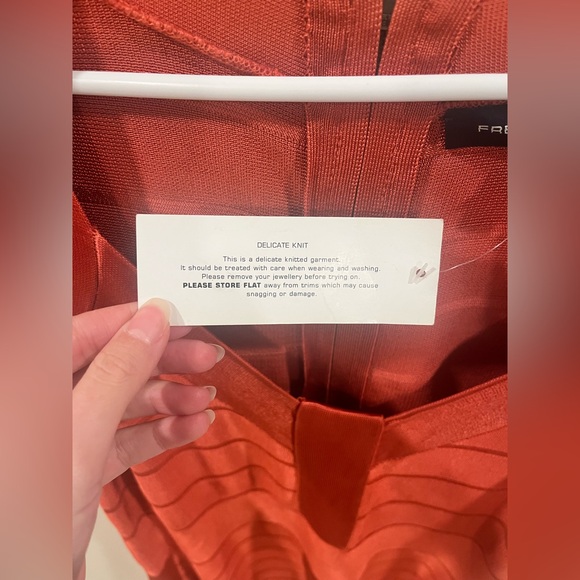 French Connection Miami Spotlight Bandage Dress in Tuscan Copper - Size 12 - Picture 4 of 8